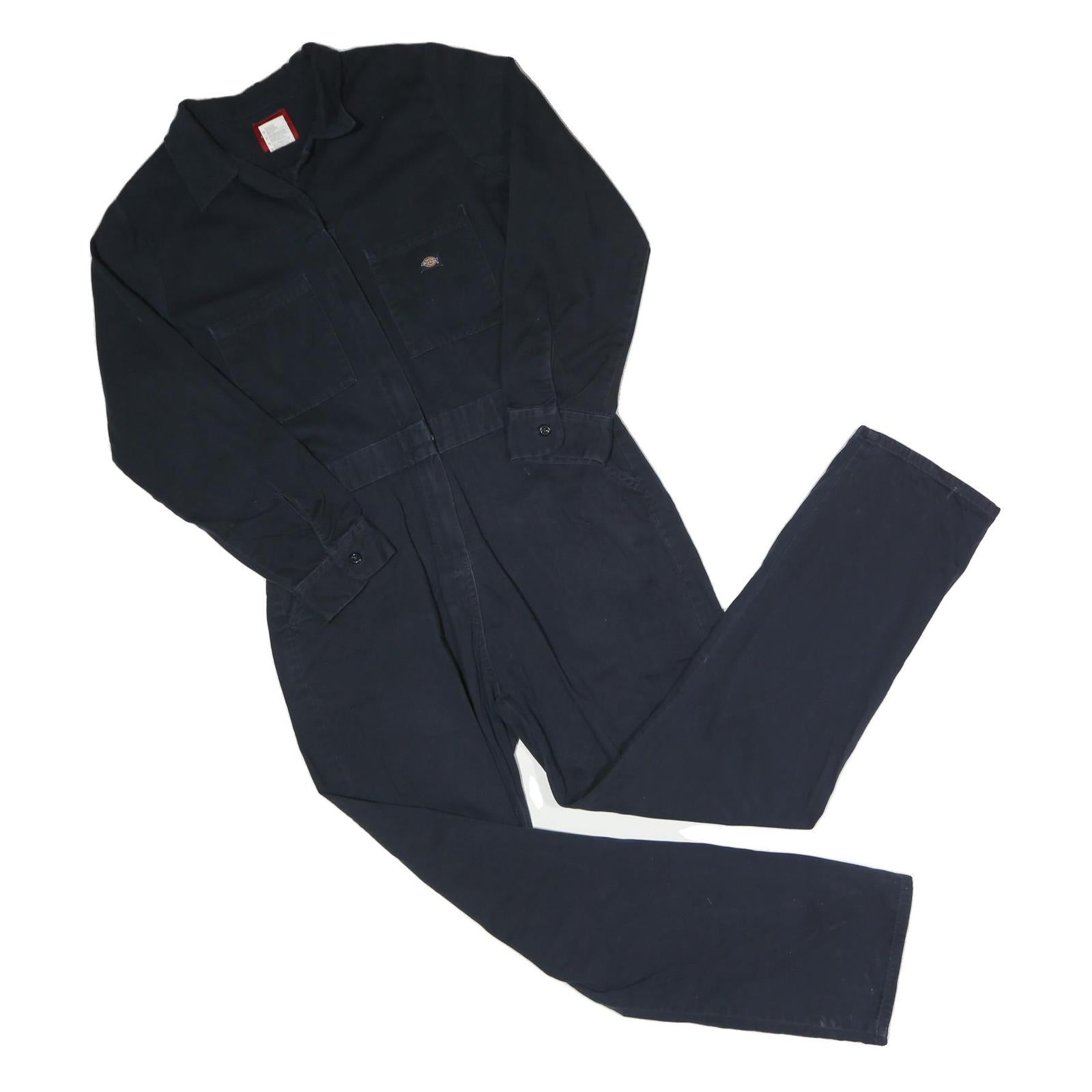 DICKIES Womens Black Cotton Dungarees Regular Fit M W32 L28 Workwear