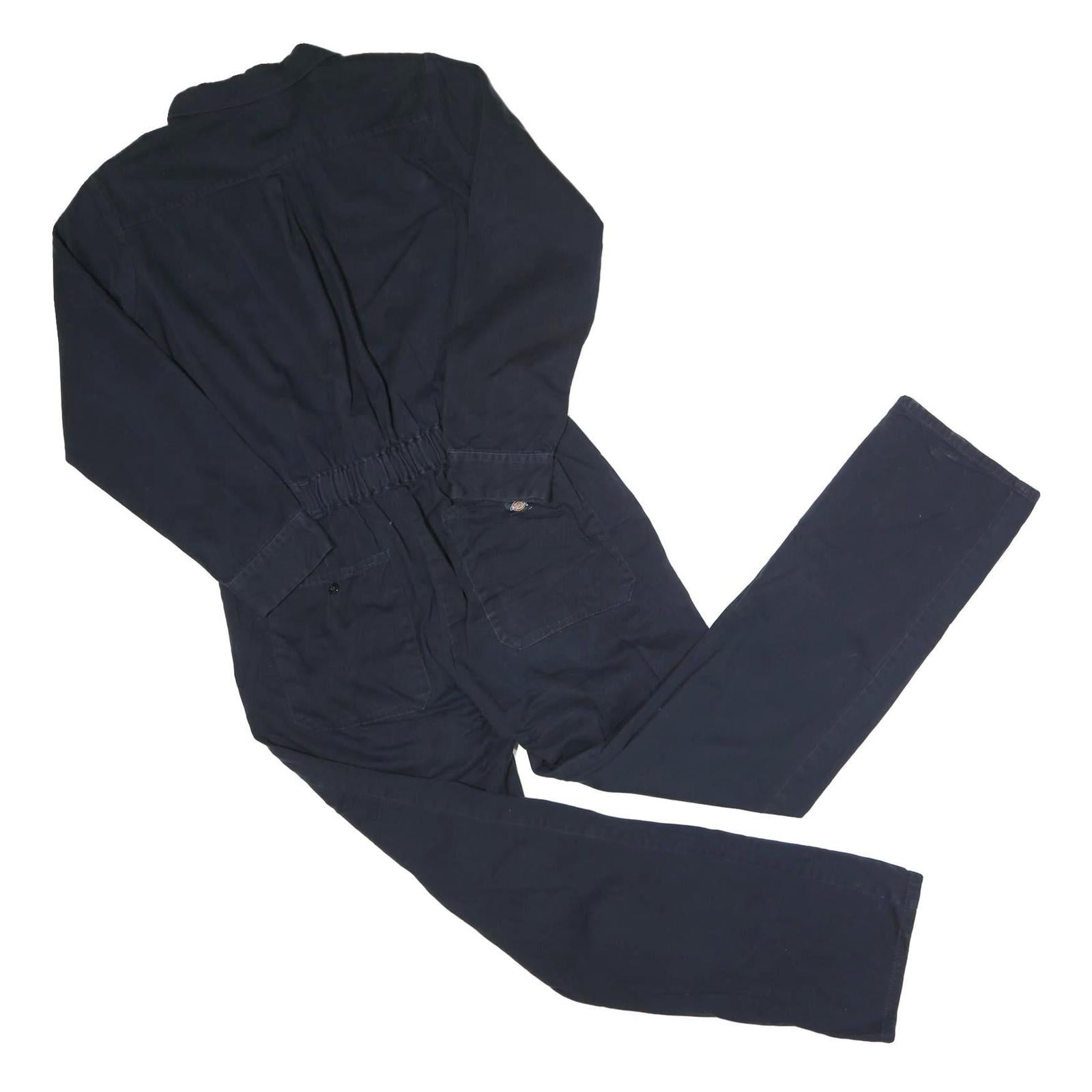 DICKIES Womens Black Cotton Dungarees Regular Fit M W32 L28 Workwear