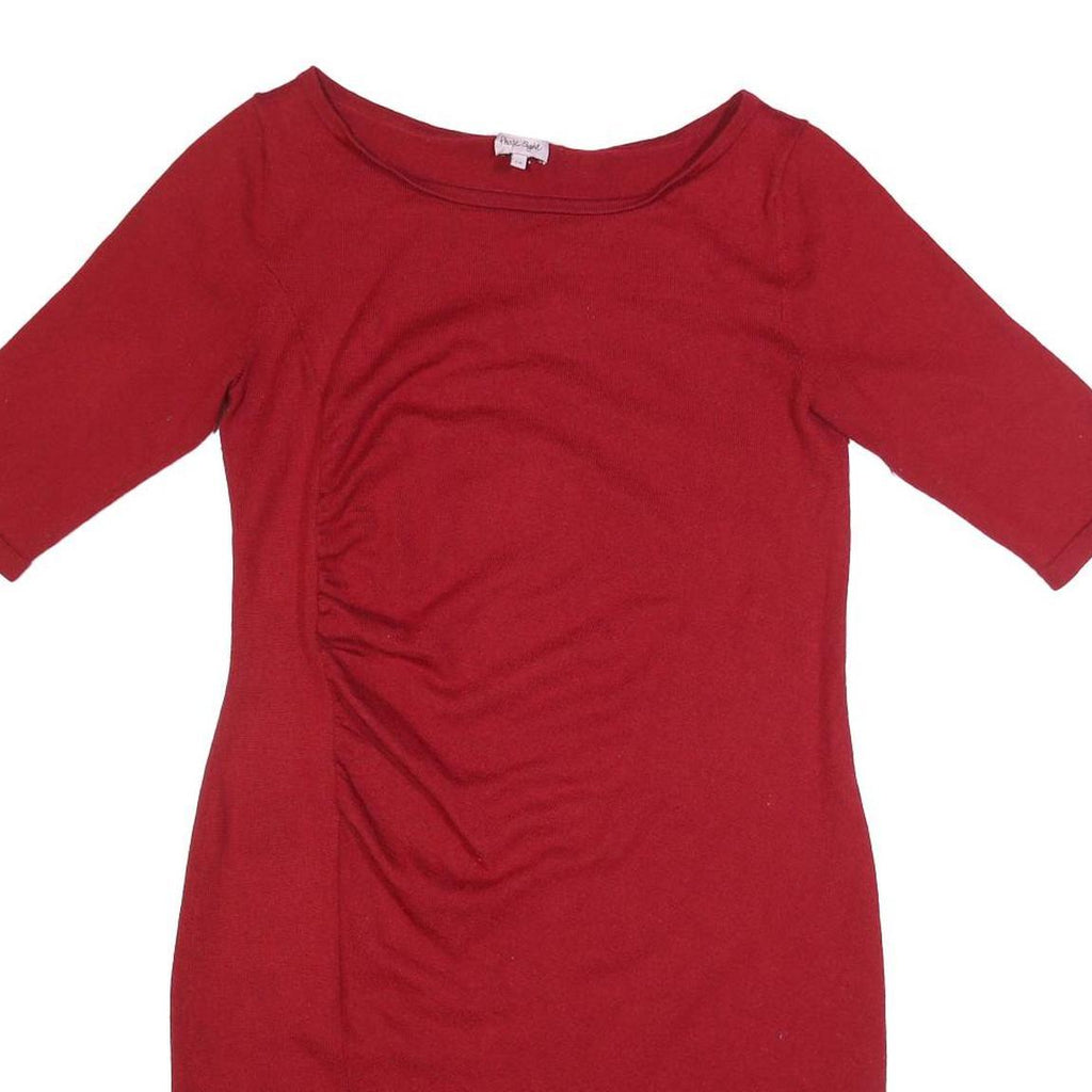 PHASE EIGHT Womens Red Wool Blend Bodycon Dress Knee Length 3/4 Sleeve UK 14