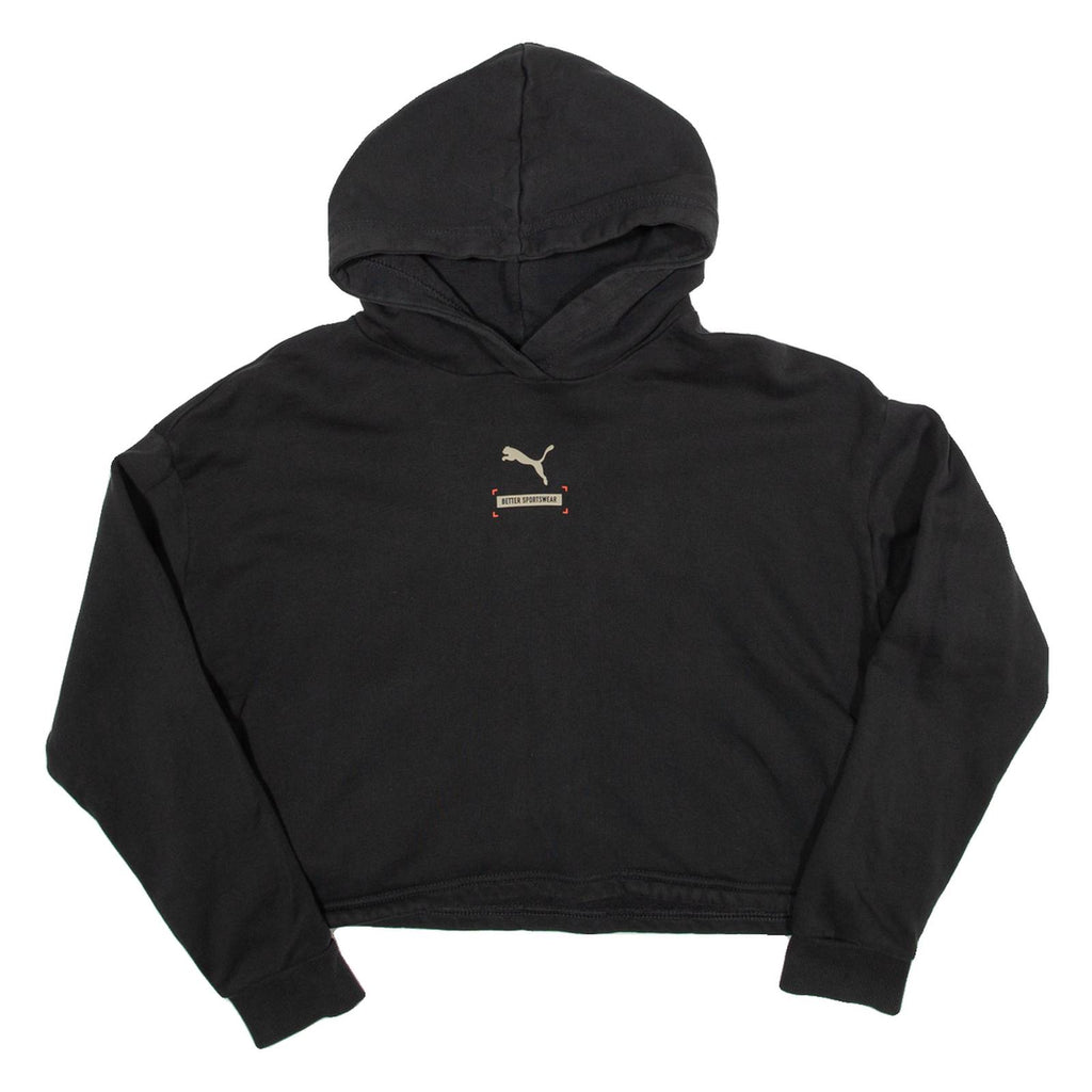 PUMA Cropped Womens Black Hoodie S