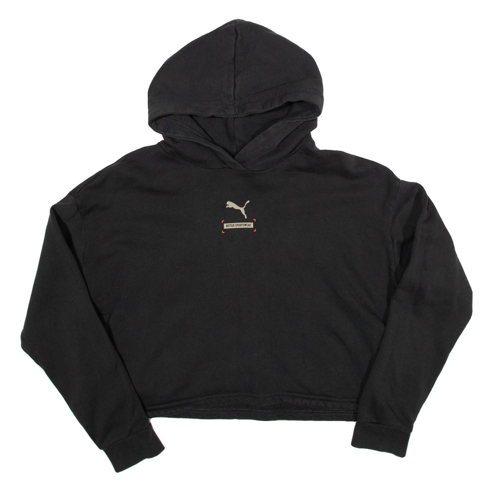 PUMA Cropped Womens Black Hoodie S