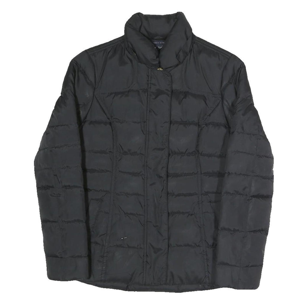 TOMMY HILFIGER Womens Black Quilted Jacket XS Polyester Blend Zip Casual