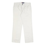 CHAPS Mens Regular Fit White Cotton Blend Trousers W32 L30 Zip Closure Classic
