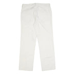 CHAPS Mens Regular Fit White Cotton Blend Trousers W32 L30 Zip Closure Classic