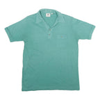 MANHATTAN NATURE KNIT Mens Green Short Sleeve Plain Polo Shirt L Cotton Blend