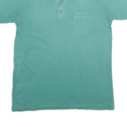 MANHATTAN NATURE KNIT Mens Green Short Sleeve Plain Polo Shirt L Cotton Blend