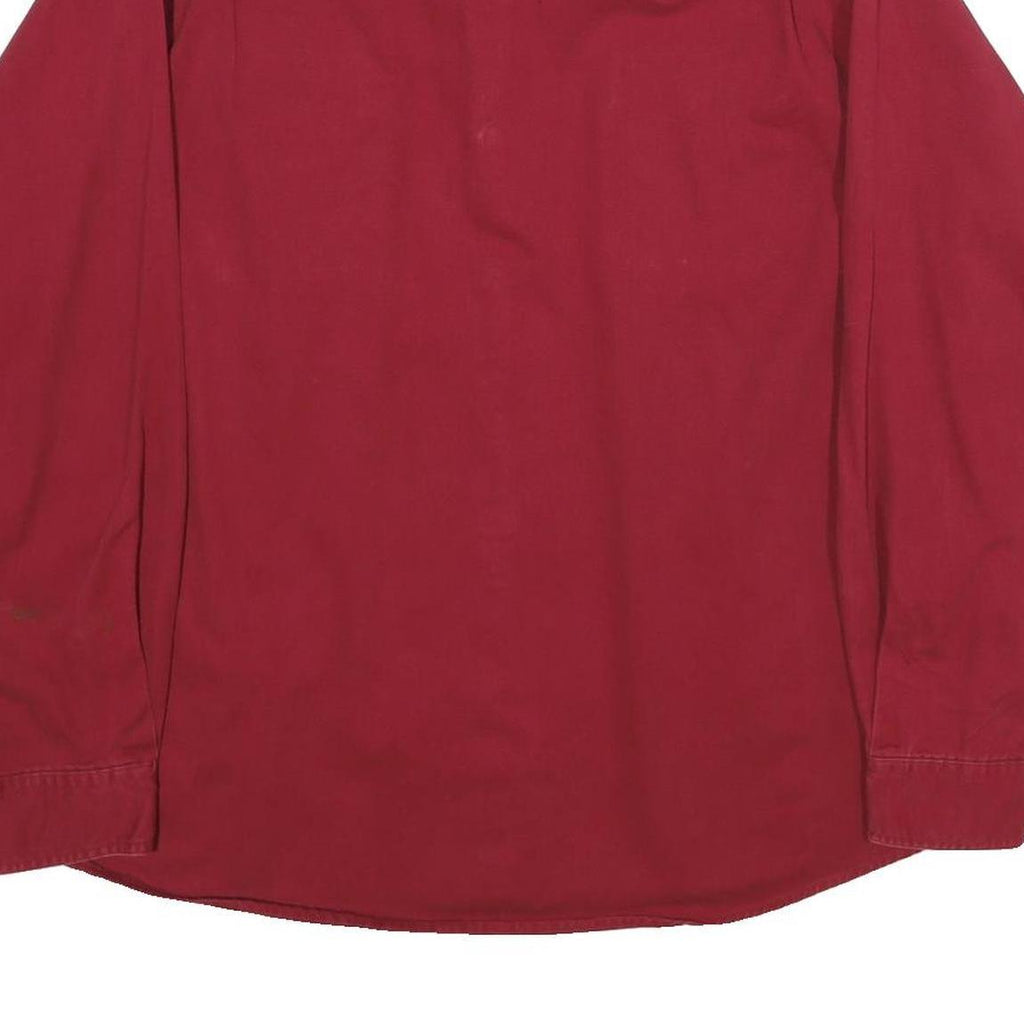 WRANGLER Mens Red Plain Shirt XL Cotton Long Sleeve Button Casual