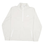 NIKE Mens White 1/4 Zip XL Polyester Blend Sweatshirt Pullover Lightweight