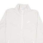 NIKE Mens White 1/4 Zip XL Polyester Blend Sweatshirt Pullover Lightweight