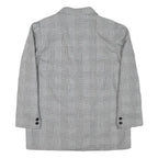 CITY LINE Womens Grey Check Double Breasted Jacket L Polyester Blend Plain