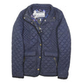 JOULES Womens Navy Blue Quilted Jacket UK 8 Polyester Blend Zip Casual Outerwear