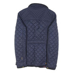 JOULES Womens Navy Blue Quilted Jacket UK 8 Polyester Blend Zip Casual Outerwear