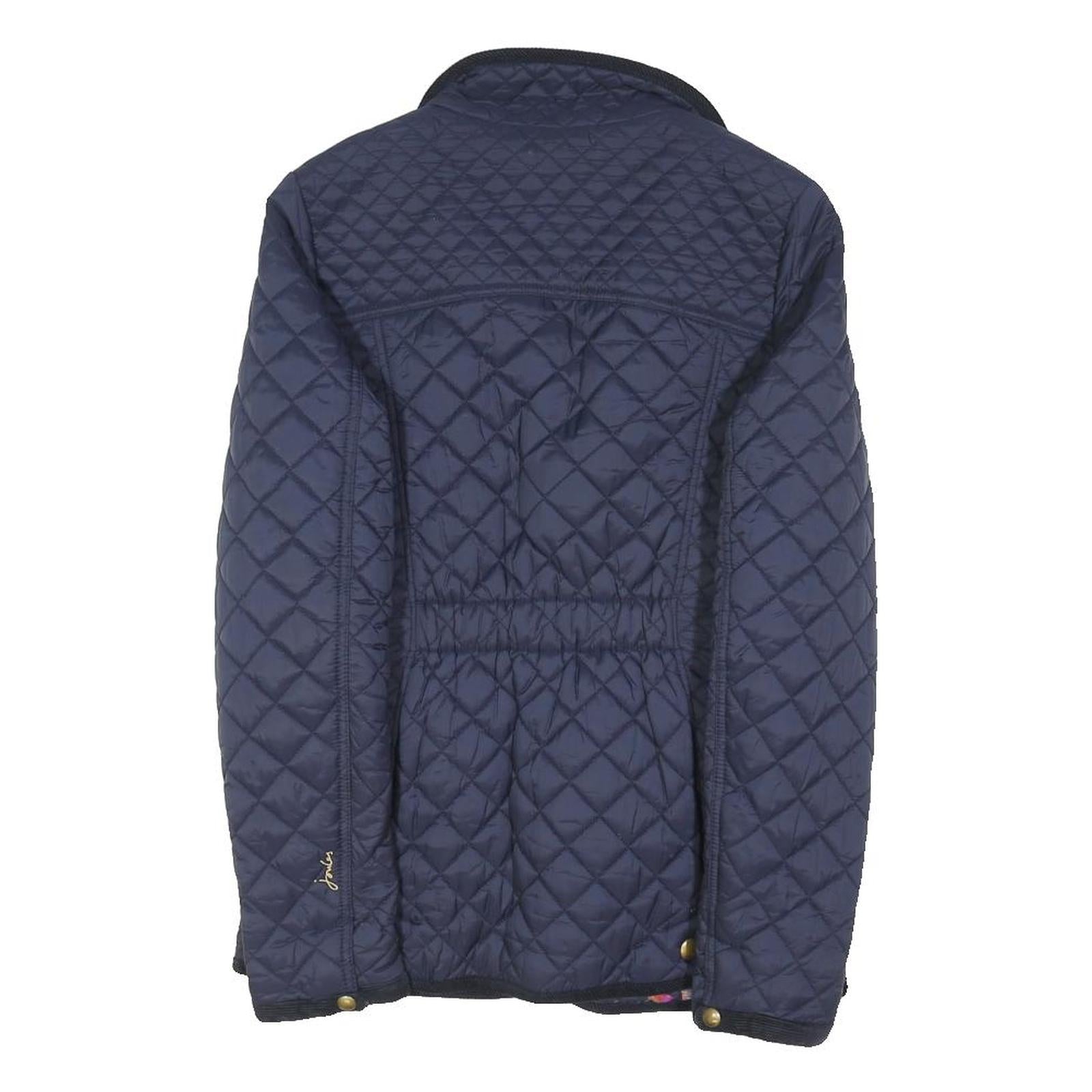 JOULES Womens Navy Blue Quilted Jacket UK 8 Polyester Blend Zip Casual Outerwear