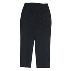 SAG HARBOR Womens Cotton Blend Black Regular Fit Straight Trousers W38 L30