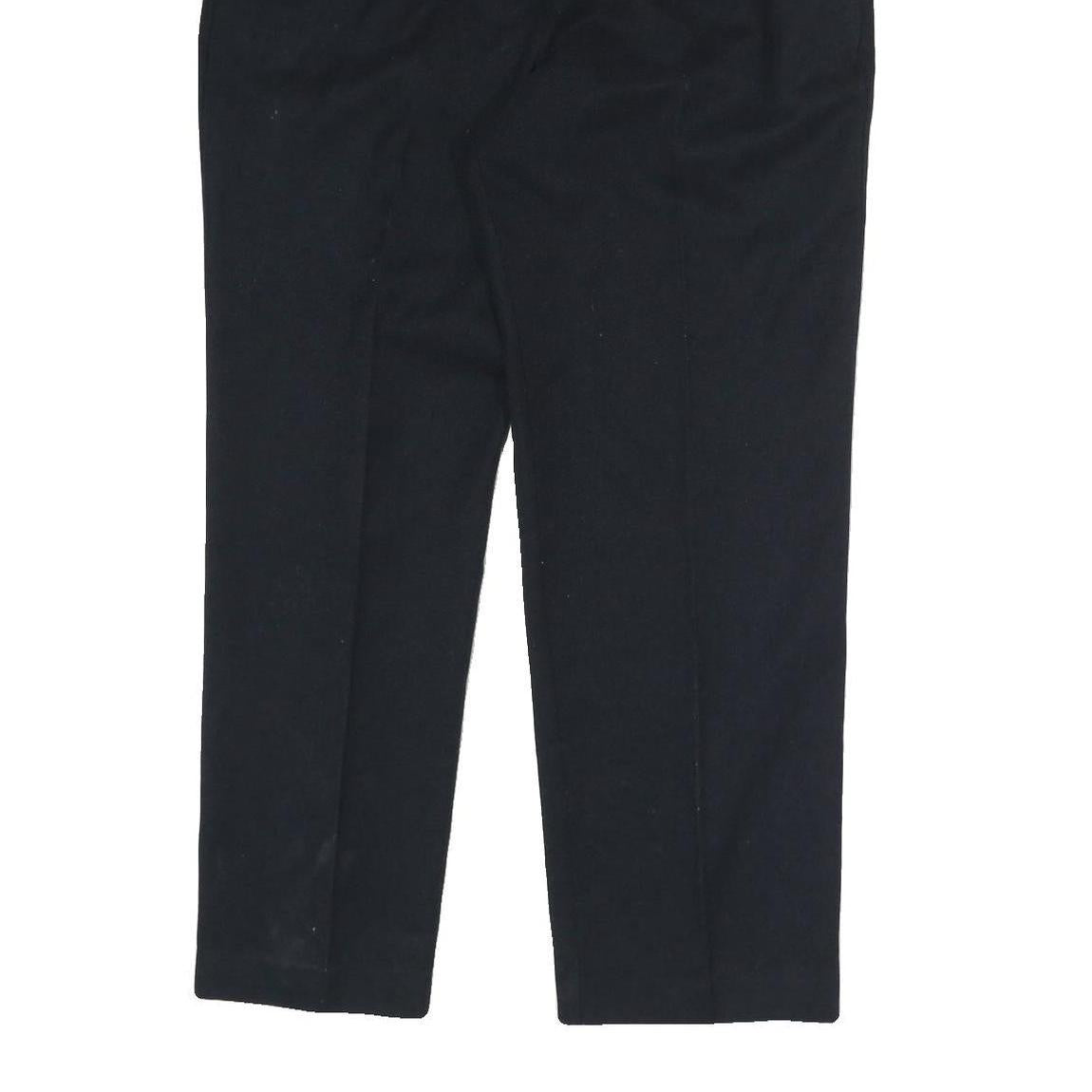 SAG HARBOR Womens Cotton Blend Black Regular Fit Straight Trousers W38 L30