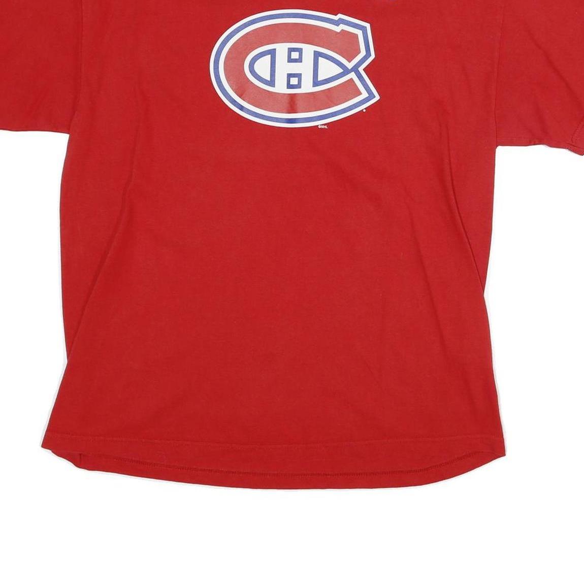 REEBOK Mens Red NHL Graphic T-Shirt L Short Sleeve Crew Neck Pacioretty 67