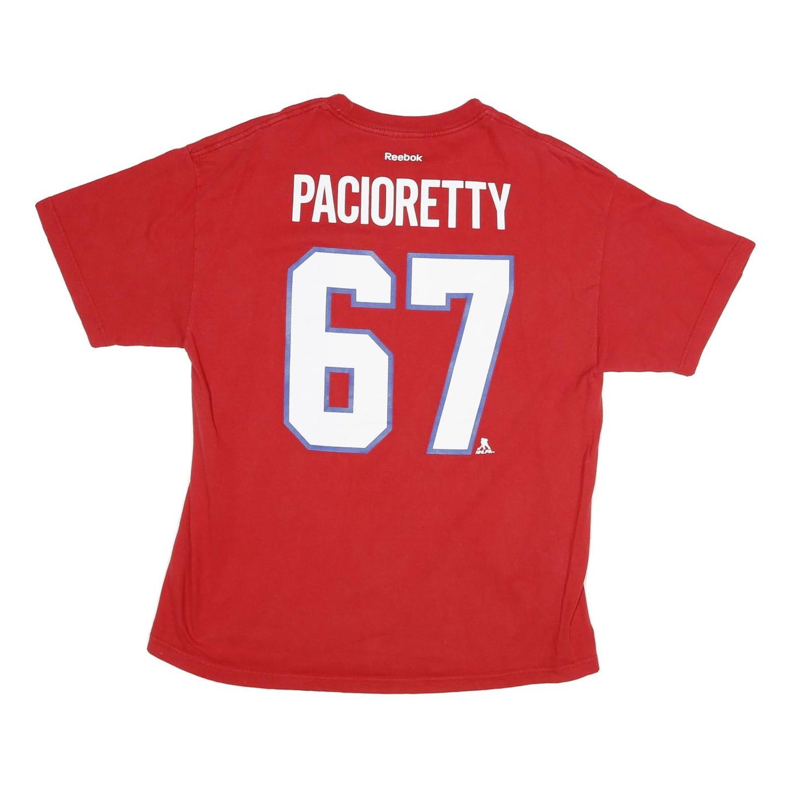 REEBOK Mens Red NHL Graphic T-Shirt L Short Sleeve Crew Neck Pacioretty 67