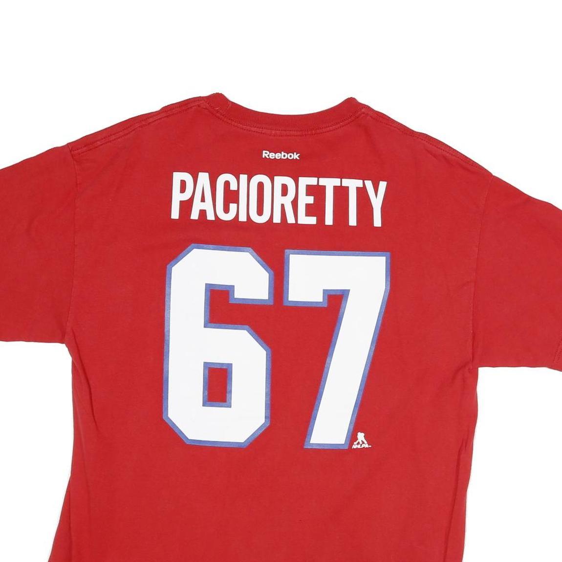 REEBOK Mens Red NHL Graphic T-Shirt L Short Sleeve Crew Neck Pacioretty 67