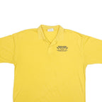CRYSTAL SPRINGS Mens Yellow Short Sleeve Plain Polo Shirt XL Casual Summer