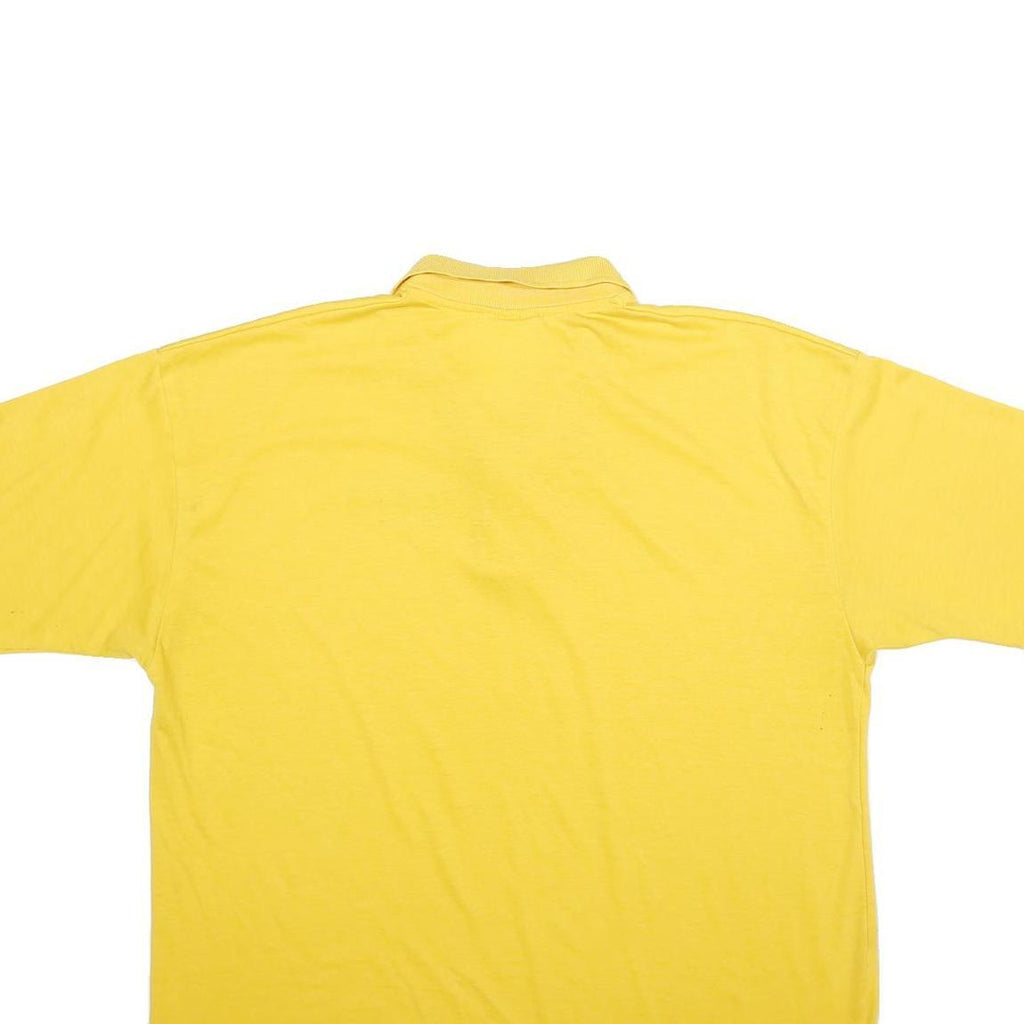CRYSTAL SPRINGS Mens Yellow Short Sleeve Plain Polo Shirt XL Casual Summer