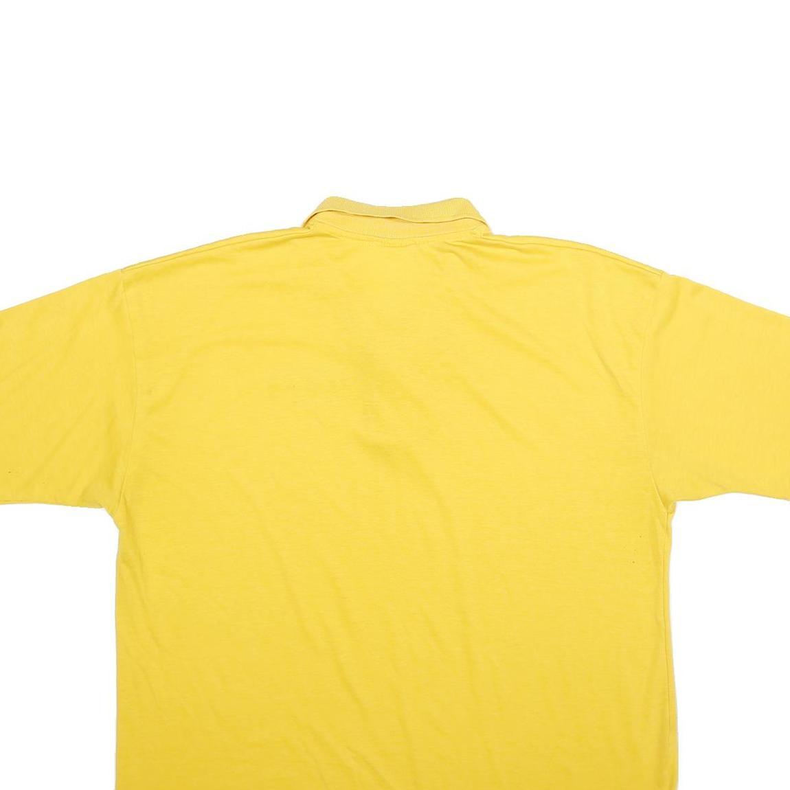 CRYSTAL SPRINGS Mens Yellow Short Sleeve Plain Polo Shirt XL Casual Summer
