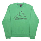 ADIDAS Mens Green Cotton Blend Crew Neck M Sweatshirt Sportswear Casual