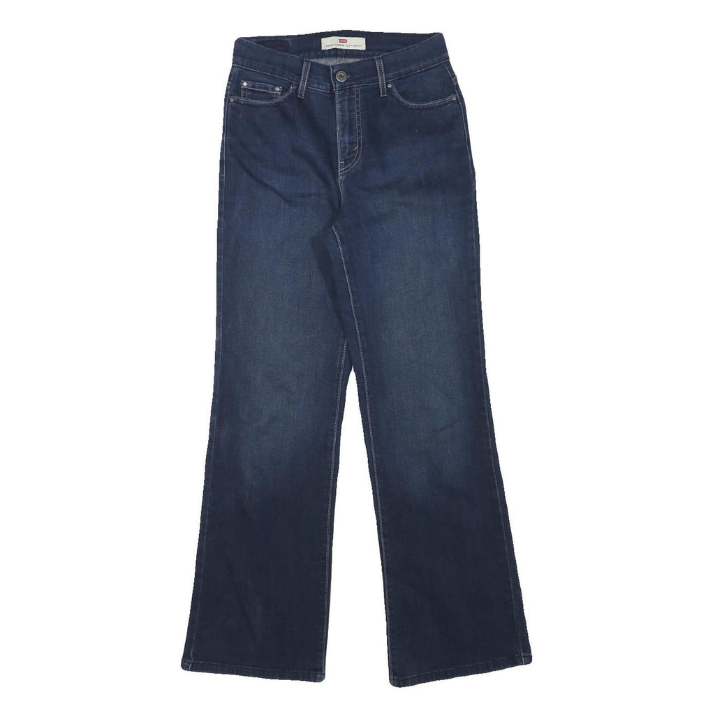 LEVI'S Womens Dark Blue Regular Flared Denim W26 L28 Zip Cotton Blend Jeans