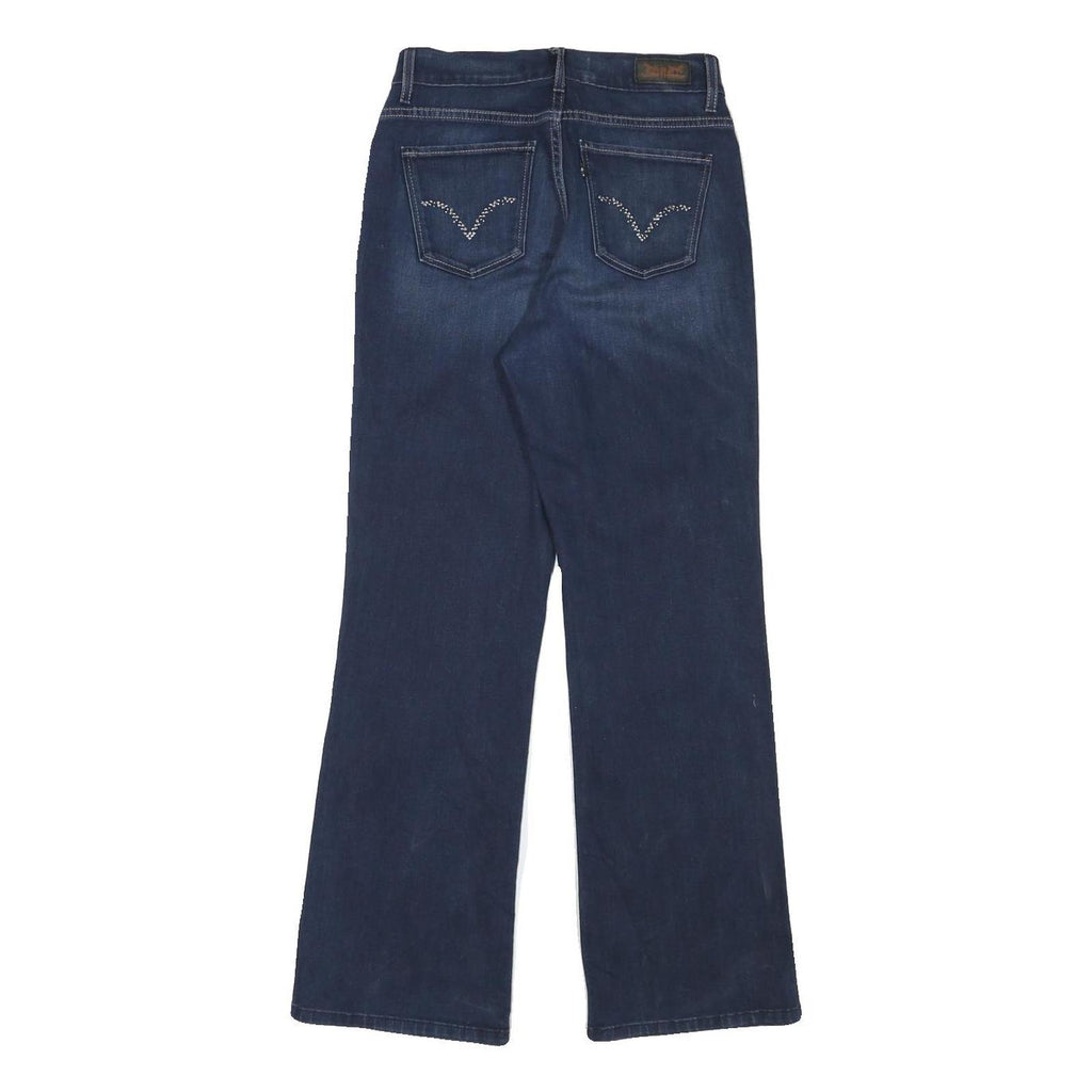 LEVI'S Womens Dark Blue Regular Flared Denim W26 L28 Zip Cotton Blend Jeans