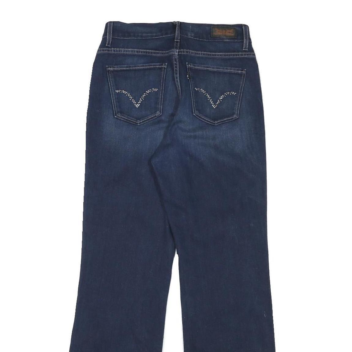 LEVI'S Womens Dark Blue Regular Flared Denim W26 L28 Zip Cotton Blend Jeans