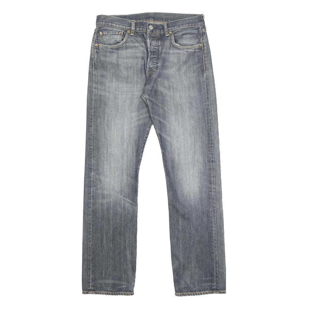 LEVI'S 501 Mens Jeans Blue Regular Straight Denim Medium W32 L32 Classic Button