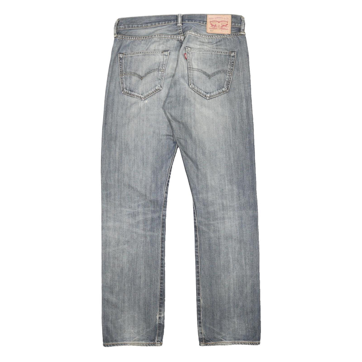 LEVI'S 501 Mens Jeans Blue Regular Straight Denim Medium W32 L32 Classic Button