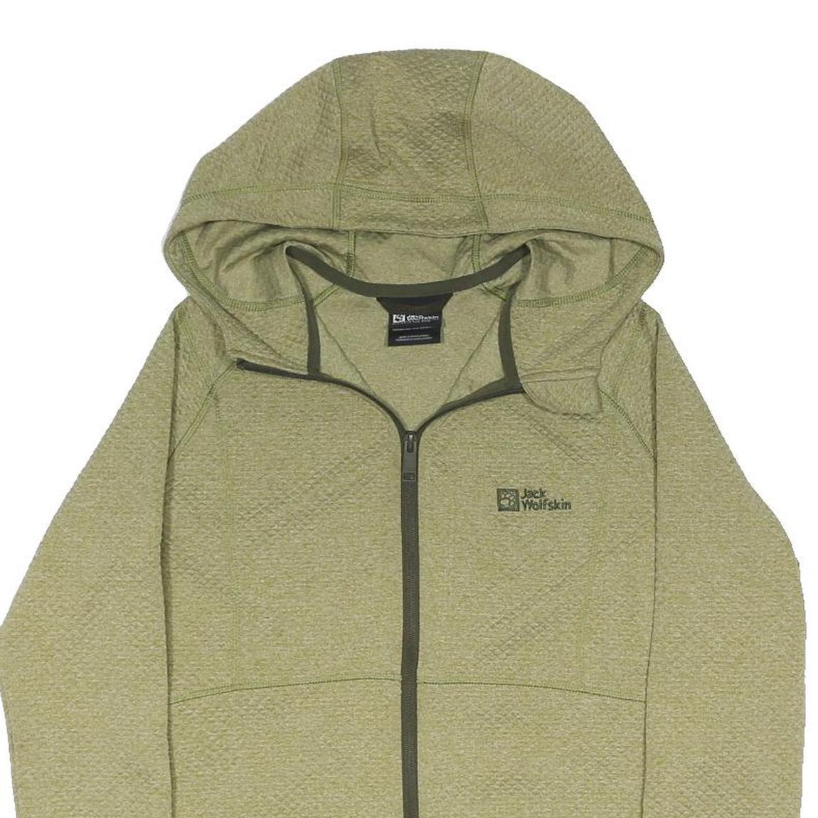 JACK WOLFSKIN Womens Green Jacket M Polyester Blend Zip Hooded Plain Outdoor