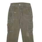 CARHARTT Mens Cotton Khaki Relaxed Cargo Trousers W32 L32 Workwear Pockets