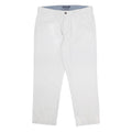 TOMMY HILFIGER Mens Cotton White Regular Fit Straight Trousers W34 L27 Casual