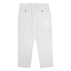 TOMMY HILFIGER Mens Cotton White Regular Fit Straight Trousers W34 L27 Casual