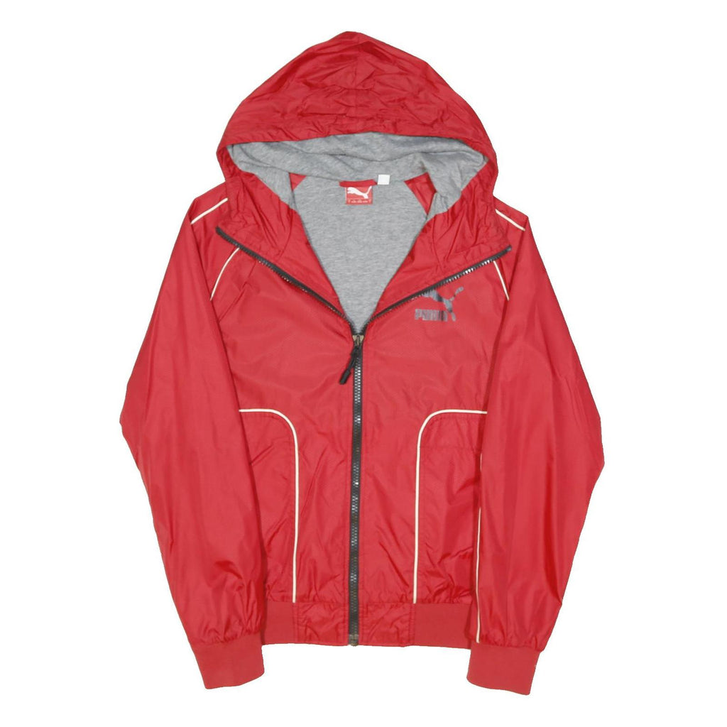 PUMA Womens Red Polyester Blend Jacket UK 8 Zip Hooded Sportswear Lightweight