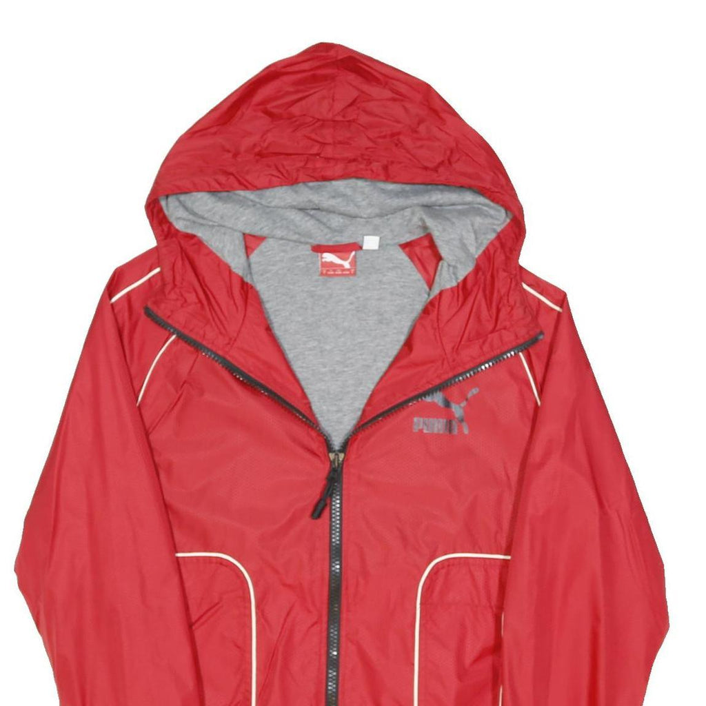 PUMA Womens Red Polyester Blend Jacket UK 8 Zip Hooded Sportswear Lightweight
