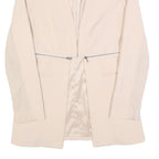 BCBGMAXAZRIA Womens Cream White Button Jacket M Polyester Blend Tailored Plain