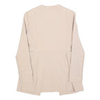 BCBGMAXAZRIA Womens Cream White Button Jacket M Polyester Blend Tailored Plain