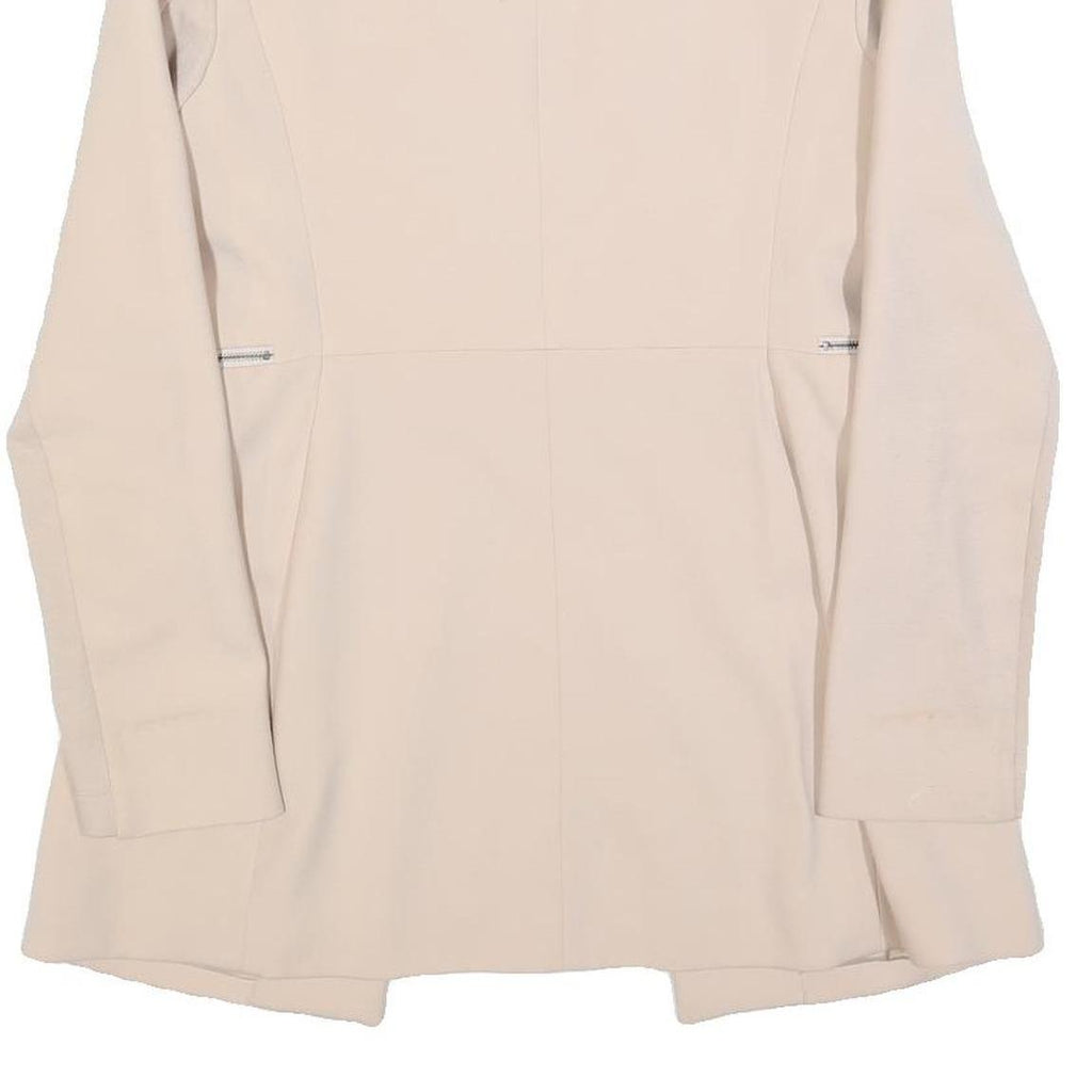 BCBGMAXAZRIA Womens Cream White Button Jacket M Polyester Blend Tailored Plain