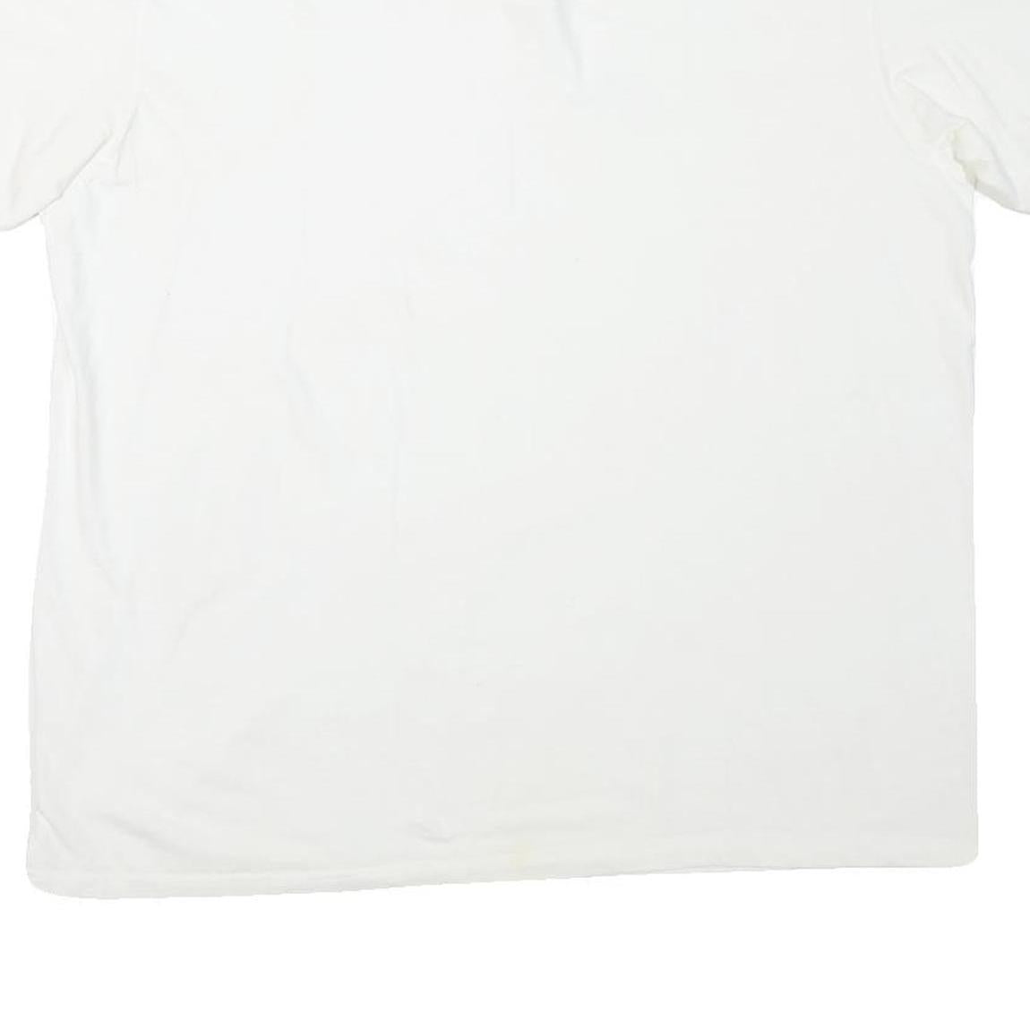CALVIN KLEIN Mens White XL Plain V-Neck Cotton Blend Short Sleeve T-Shirt