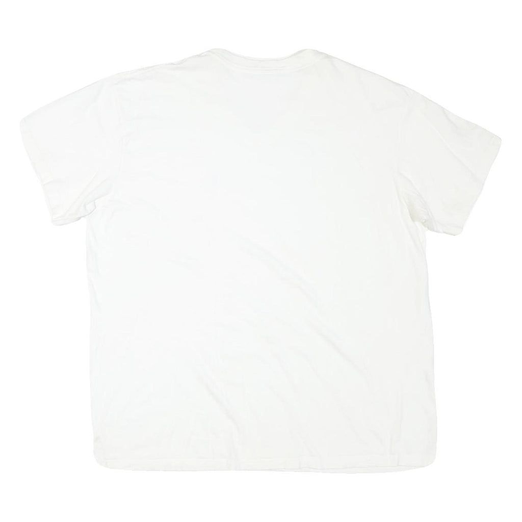 CALVIN KLEIN Mens White XL Plain V-Neck Cotton Blend Short Sleeve T-Shirt