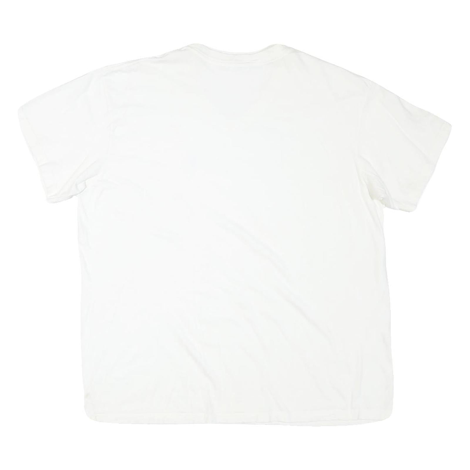 CALVIN KLEIN Mens White XL Plain V-Neck Cotton Blend Short Sleeve T-Shirt