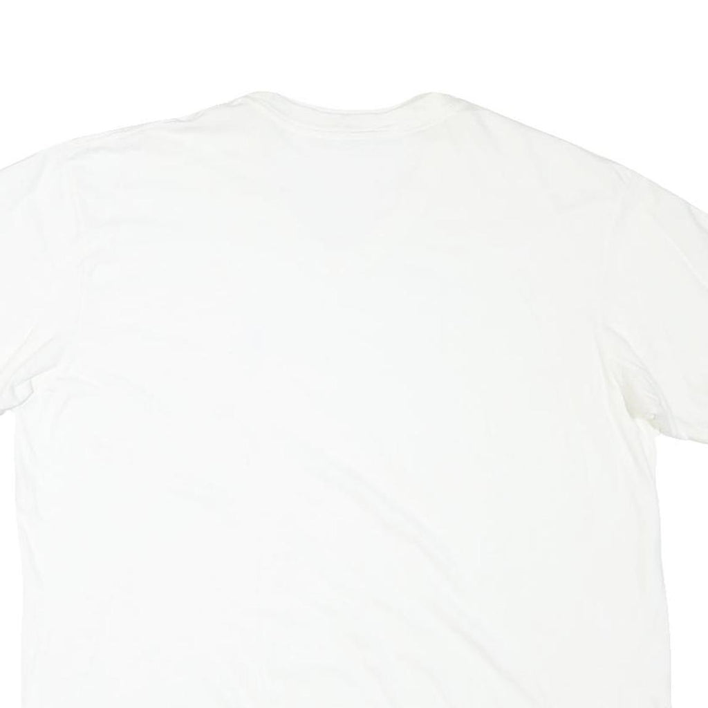 CALVIN KLEIN Mens White XL Plain V-Neck Cotton Blend Short Sleeve T-Shirt