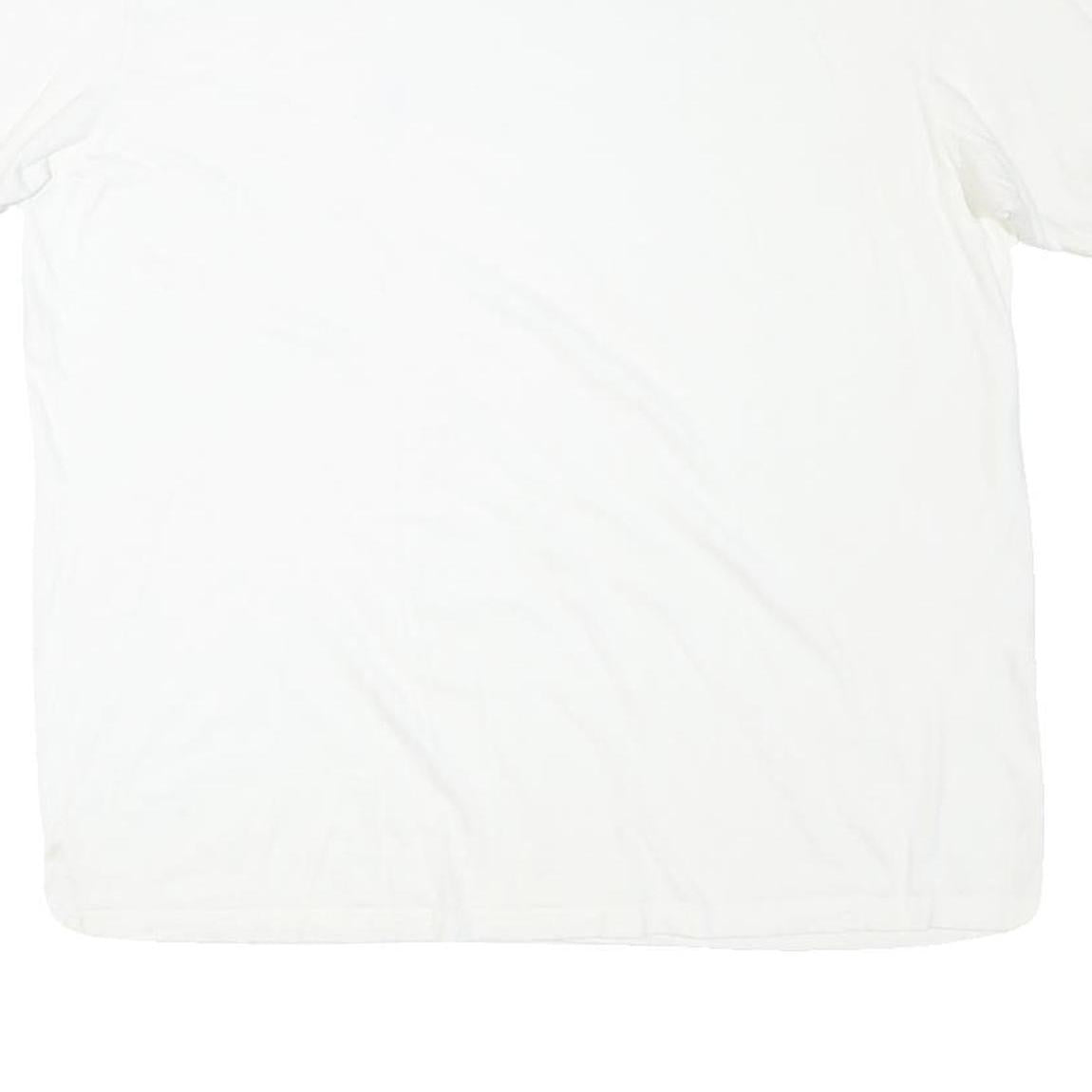CALVIN KLEIN Mens White XL Plain V-Neck Cotton Blend Short Sleeve T-Shirt