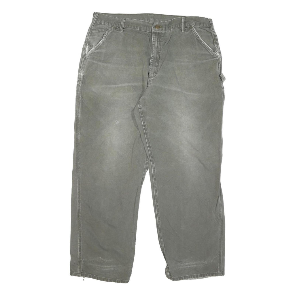 CARHARTT Mens Cotton Blend Green Regular Straight Trousers W40 L32 Workwear