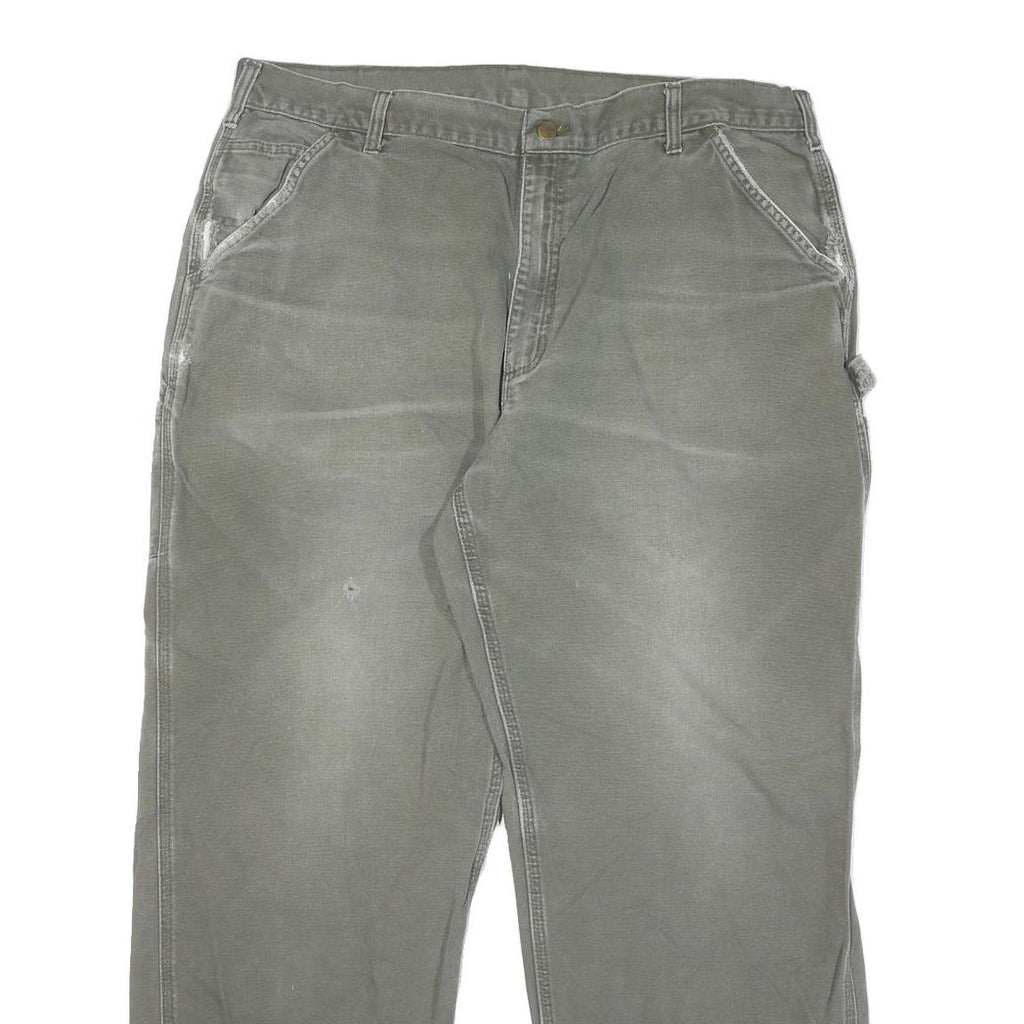 CARHARTT Mens Cotton Blend Green Regular Straight Trousers W40 L32 Workwear