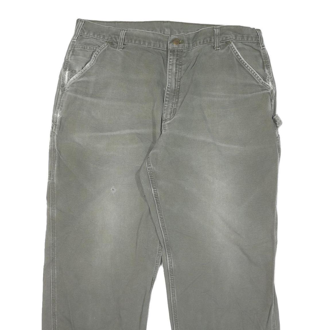 CARHARTT Mens Cotton Blend Green Regular Straight Trousers W40 L32 Workwear