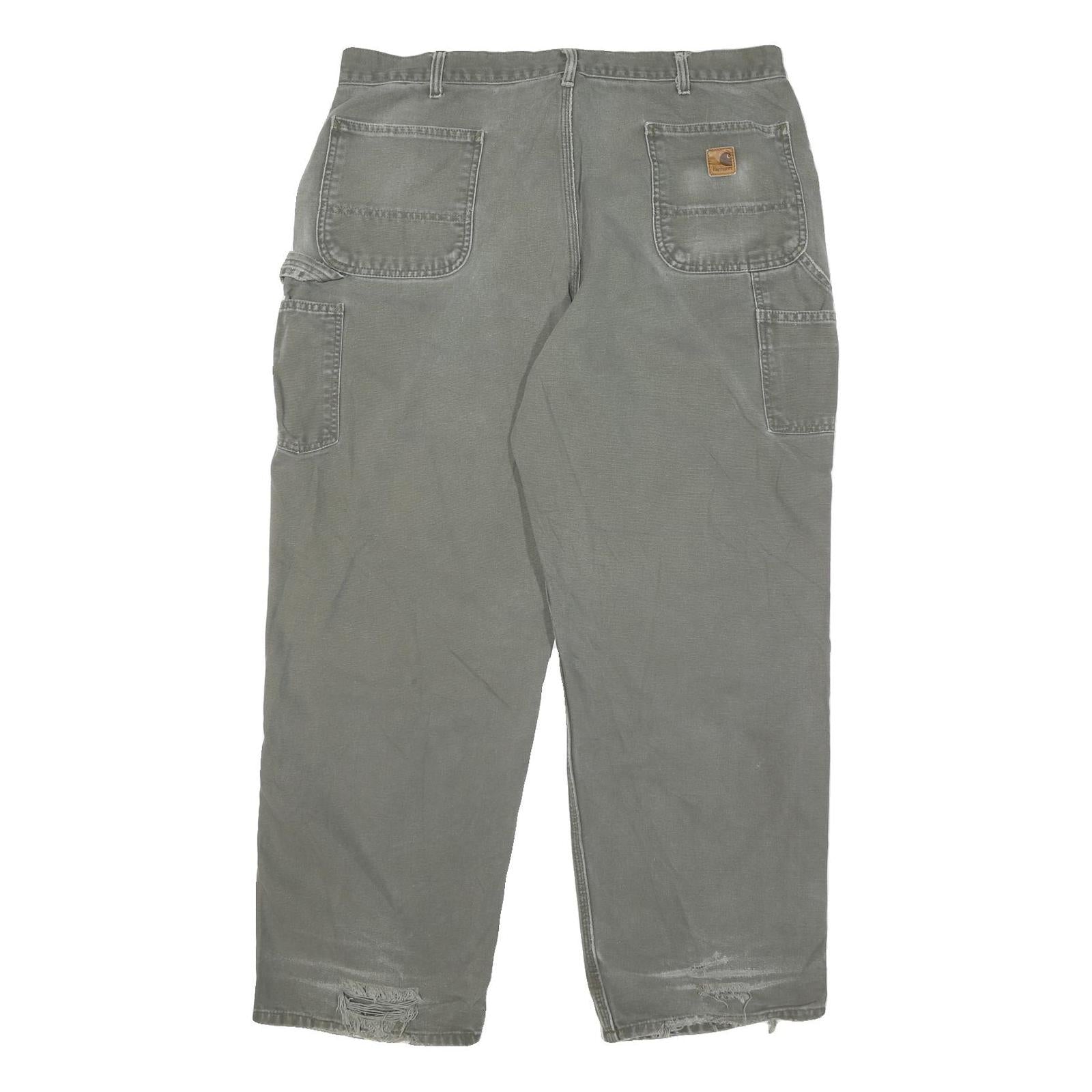 CARHARTT Mens Cotton Blend Green Regular Straight Trousers W40 L32 Workwear