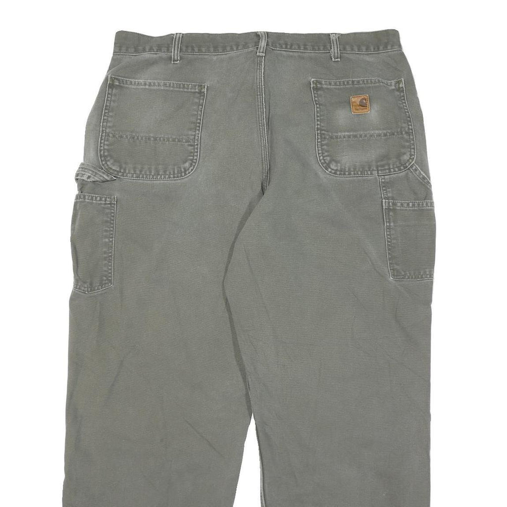 CARHARTT Mens Cotton Blend Green Regular Straight Trousers W40 L32 Workwear